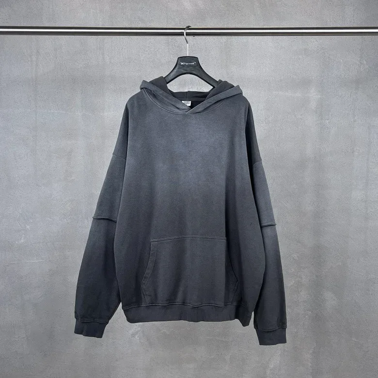 New Autumn Winter Men 400gsm Hoodies Streetwears High Street Heavy Weight Washed Cotton Sweatshirts Brand Tracksuit