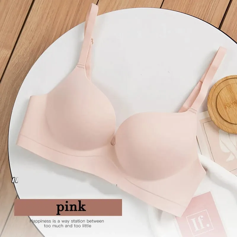 1Pcs Women Seamless Wireless Push Up Bra for Women Nude Brown Smooth Contour Cup Invisible Underwire-Free Bralette Daily Wear