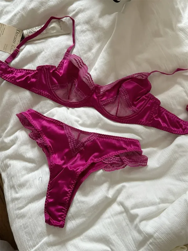 Sexy Lace Bralette & Panty Set - Comfortable Embroidery Underwear for Women Breathable Lingerie