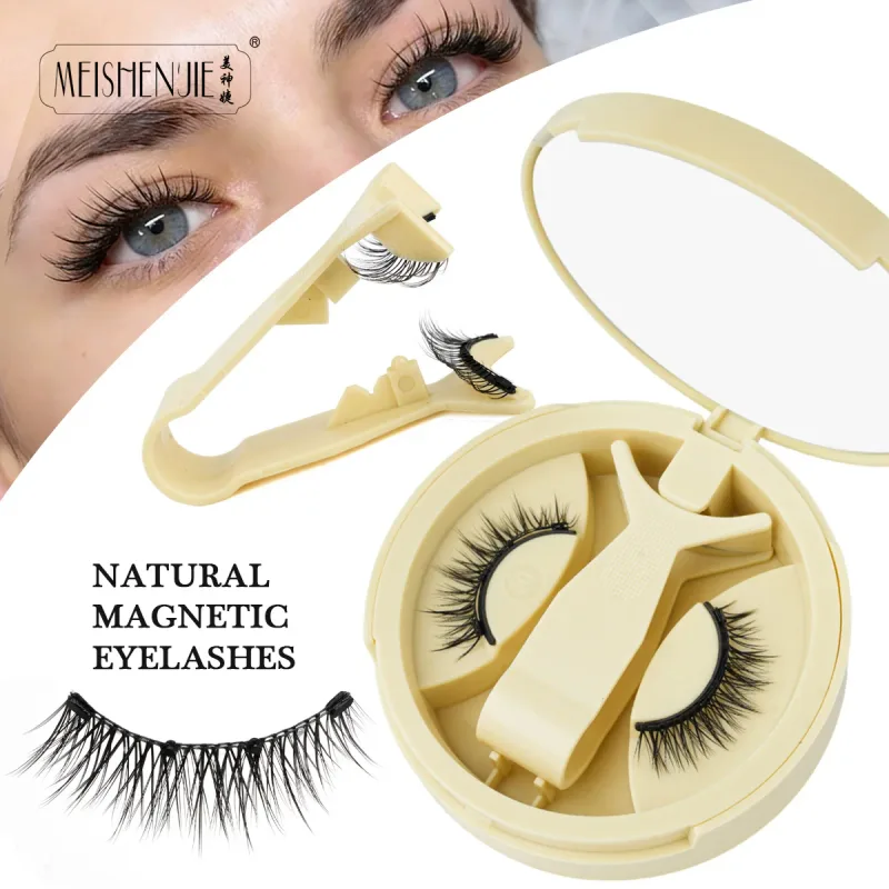 1/3 Pairs Magnetic Eye Lashes Handmade Eyelashes Soft Reusable Magnetic Lashes Natural Look 3D False Lashes Makeup Tweezers Set