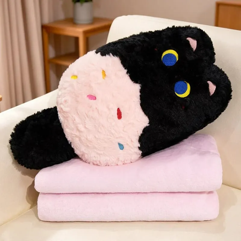 Kawaii Animal Plush Pillow Blanket 2 In 1 Soft Fluffy Animal Stuffed Doll Cushion Nap Pillow Blanket Home Sofa Bed Decor Gift