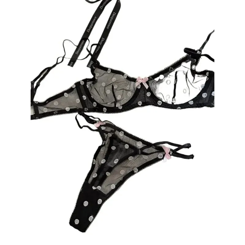 Panty Bra Set Женский Бюстгальтер В Французском Стиле Тонкая Сетка Без Косточек Поддержка Большого Размера Tushy BANERDANNI