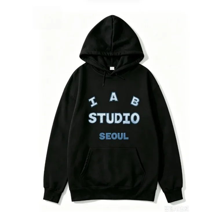 2026 new Hoodie with mottled distorted patterns multi-line text graphics with gradual color changes suitable for both men women — image 1