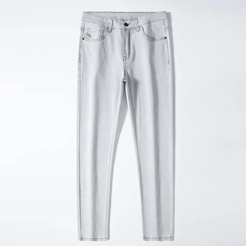 2023 y2k streetwear Spring Summer Youthful Vitality Men's Fit Straight Thin Denim Jeans Lightweight Cotton Stretch Trousers