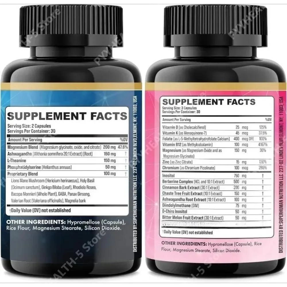 Cortisol & Myo-Inositol Supplement Bundle Soothe & Smooth Bundle 13-in-1 Cortisol Balance Magnesium Ashwagandha L-Theanine