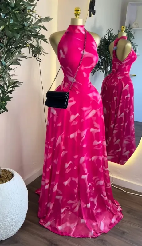 2025 Fall Women O-neck Sleeveless Print Mermaid Maxi Dress Evening Birthday Beach Sexy Night Party Long Dresses