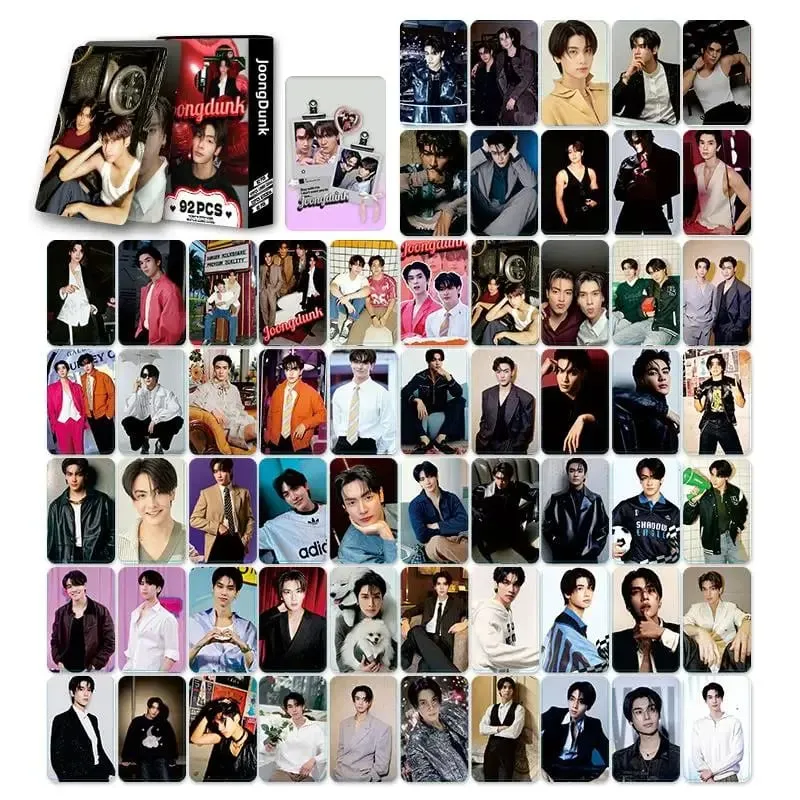 92PCS JoongDunk Laser Lomo Cards Set Thai BL Stars Photocards with Mini Stickers HD Collection for Fans Gift
