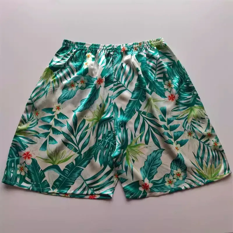 100% Mulberry Silk Men Boxer Underwear Couple Rubber Band Thin Short Home Pants Promotion Woman Can Wear
