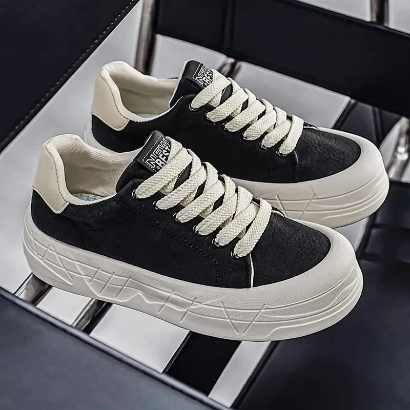 Fall Fashion Men Athletic Shoes Height Increase Wear Resistant Soft Fabric Lining Casual Sneakers for Leisure