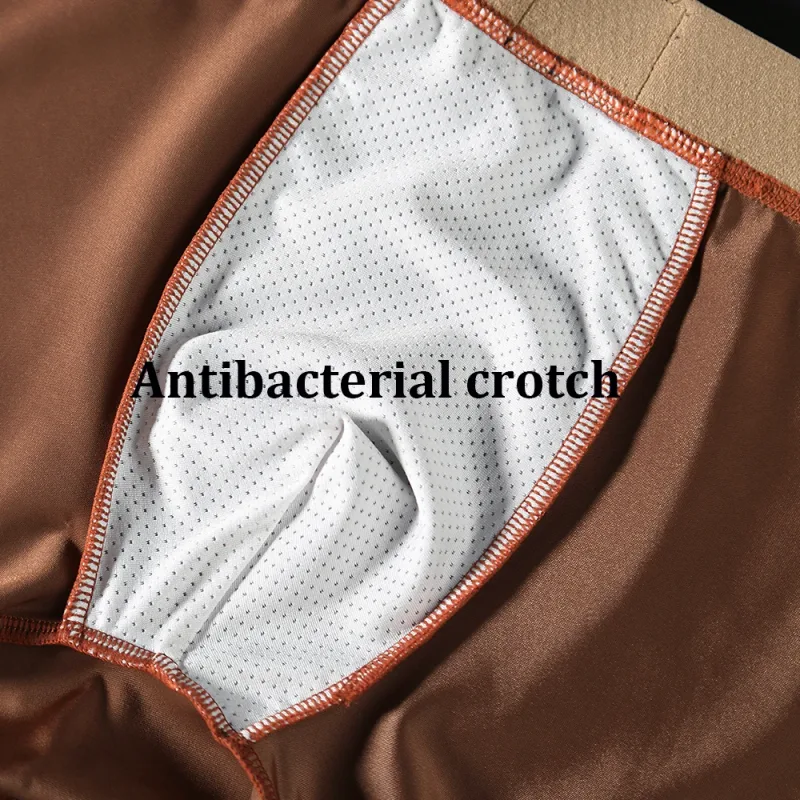 3st/förpackning Lyxig issilke satinliknande herrtrosor Supermjuk boxer Homme Cool Andas Bekväma mansunderkläder kalsonger