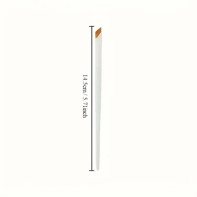 1pc Porcelain White Precision Angle Eyeliner Pencil And Eyebrow Brush Set - Nylon Brush Suitable For All Skin Types