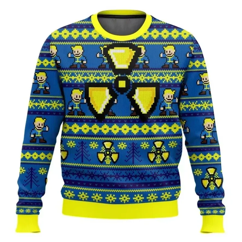 Engraçado papai noel impressão moda esportes suéteres masculino casual em torno do pescoço pulôver com capuz feio hugly camisola