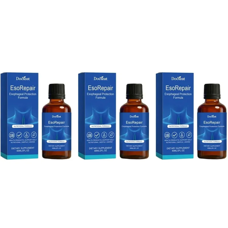 Docteat Esophageal Protection Liquid with Vitamin C Vitamin E Vitamin B6 Aloe Vera Extract Licorice Root Extract Formula 60 ML