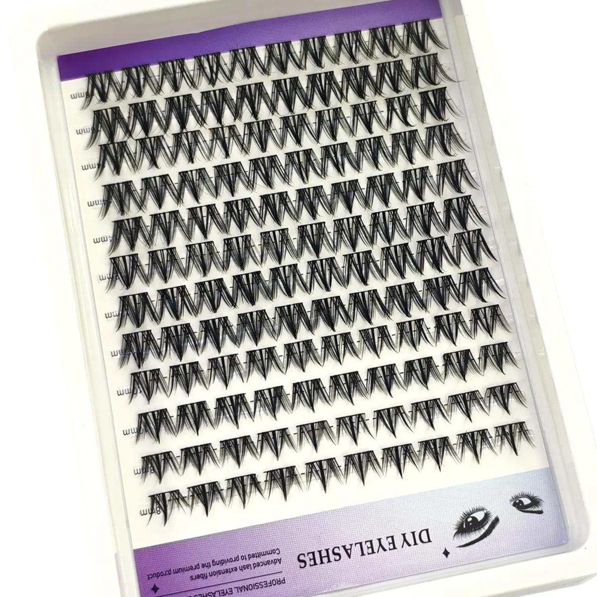 12rows Diy Cluster Lashes 8-16mm Cat Eye Lashes Invisible Band Premium Mink Manga Lash Clusters Natural Style Faux Cils