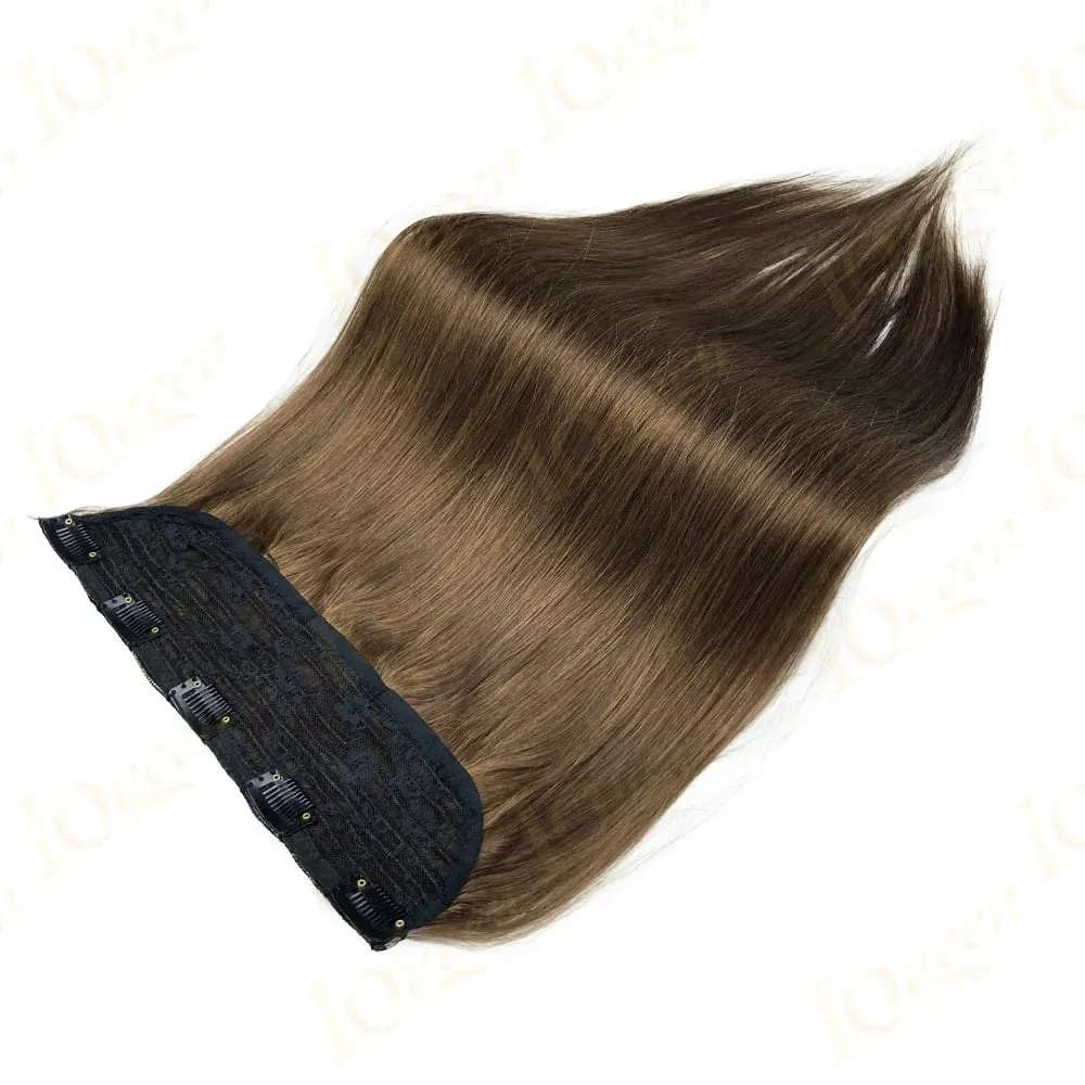 #8 Straight Clip Ins Human Hair Extensions 100% Human Hair 3/4 Full Head One Piece 5 Clips In Hair Extensions 100G/Set For Woman