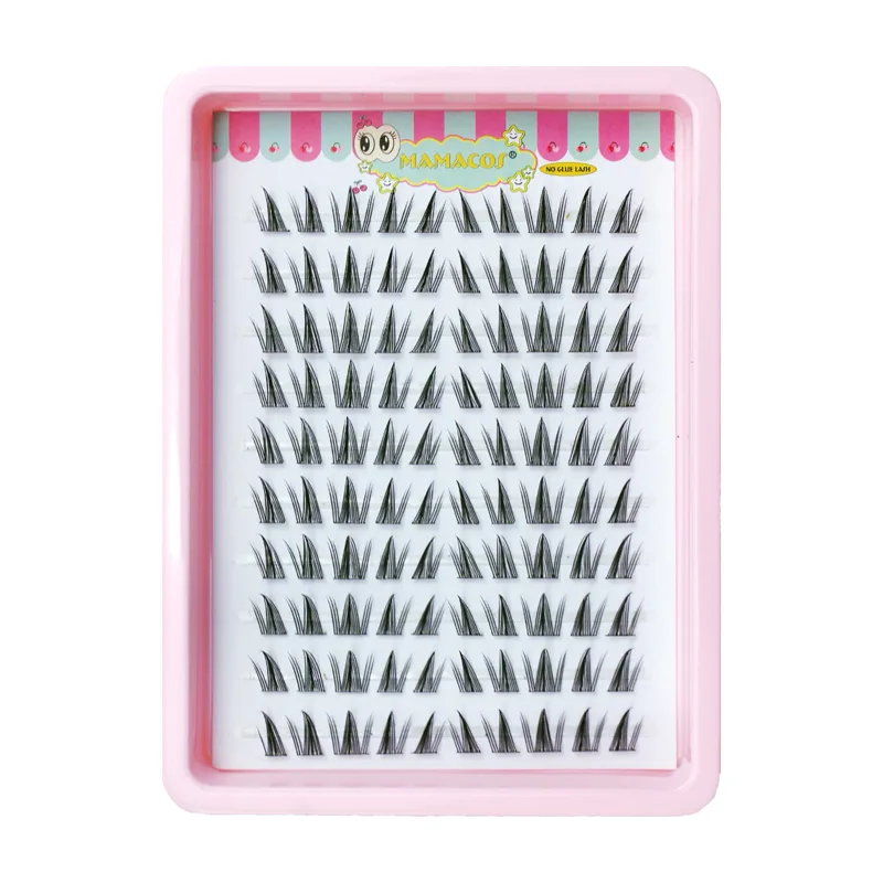 10 Rows Cat Eye Single Cluster Fake Eyelashes Natural Cosplay Makeup False Eyelashes Self-adhesive Natural Wispy Lash Extension