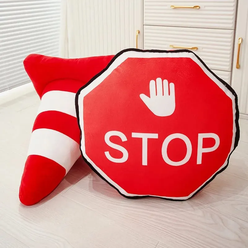 40cm Traffic Light Series Pillow Stop Traffic Light Roadblock Tire Creative Plush Toys Suitable For Home Kids Boys Favor Gifts