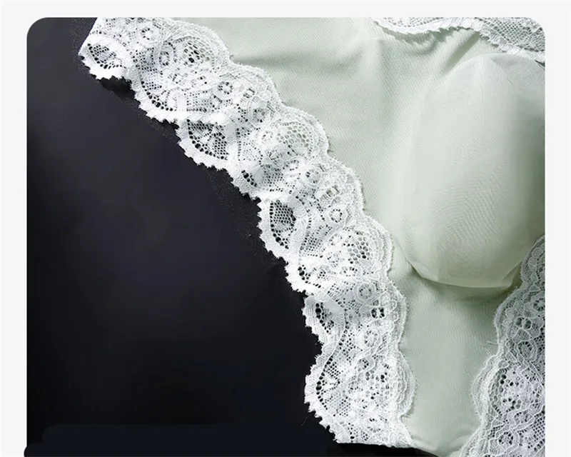 New adults 18 plus size cuecas masculino Lace 3D convex bag sexy men's underwear high elasticity string homme ice silk man thong
