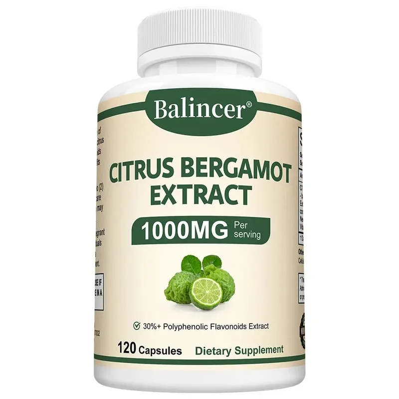 Citrus Bergamot Capsules 1000mg Heart Health Cardiovascular Cholesterol & Blood Sugar & Immune Health Support Antioxidant