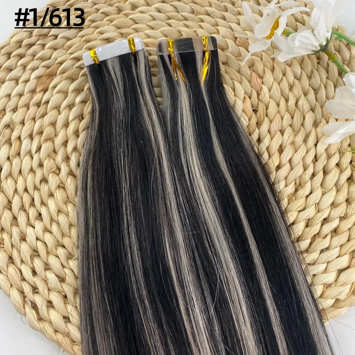 Blonde Seamless Tape in Hair Extensions Human Hair Skin Weft PU Tape on 20 PCS 18'-30' Length Easy Installation Hair Extensions