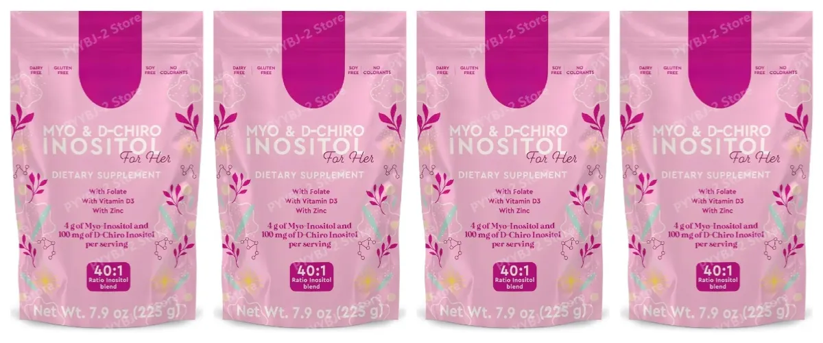 Myo-Inositol & D-Chiro Inositol Powder 40:1 4000mg with Folate Zinc & Vitamin D3 Women's Cycle & Ovarian Wellness 45 Servings