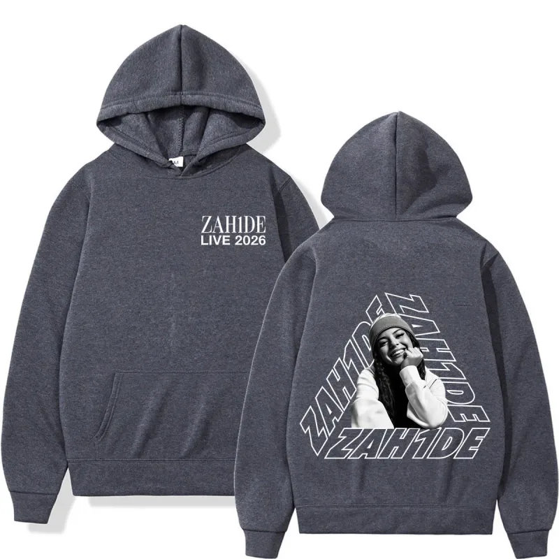 Singer Zahide Tour 2026 Merch Graphic Hoodies Men Women Fashion Autumn and Winter Hip-hop Loose Casual Vintage Sweatshirts Tops