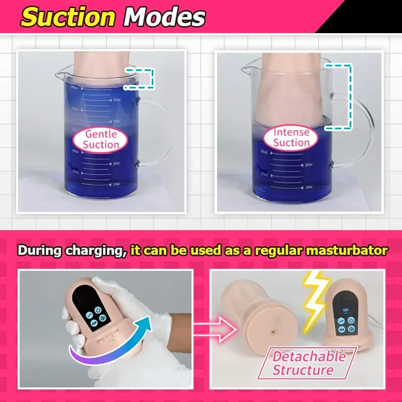 YUU Sucking Masturbator Cup Automatic Sex Machine Realistic Vagina Electric Masturbation Adult Toy for Men 5 Suction 9 Vibration