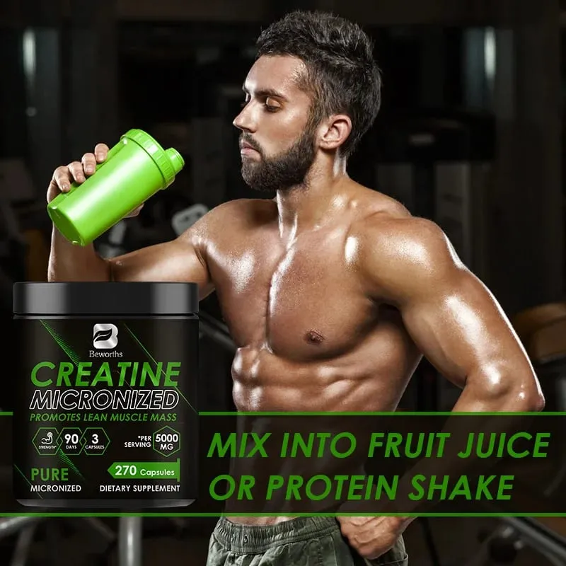 Beworths Creatine Monohydrat Powder 5000Mg untuk Pra Latihan Pembentukan Otot Energi Seluler Kesehatan Kekebalan Otak untuk Gym — image 5