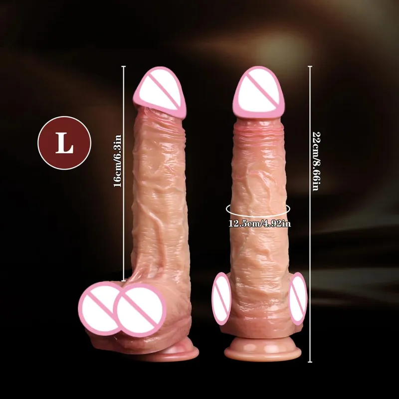 Realistic Dildos Skin Sliding Foreskin Testicles Dildo for Woman Masturbation Anal Vaginal Stimulation Strapon Silicone Sex Toys