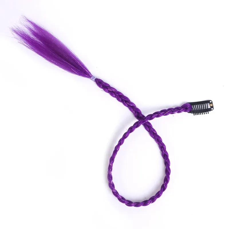 Synthetische 5 Teile/los Clip-in Extensions Für Frauen Pferdeschwanz Regenbogen Geflecht Haar Verlängerung 22'' Ombre Haarteil Box Braid Mit Clip