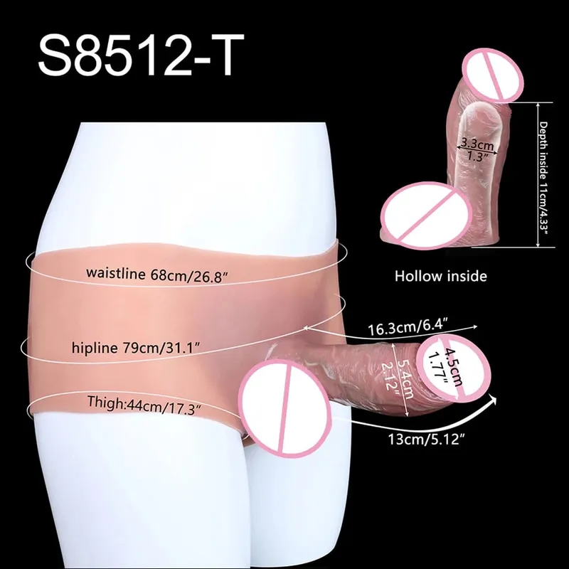 Silicone Strapon Hollow Penis Panties Ultra Real Penis Sleeve насадка на член 18+ Male Cock Extender Adult Sex Toys
