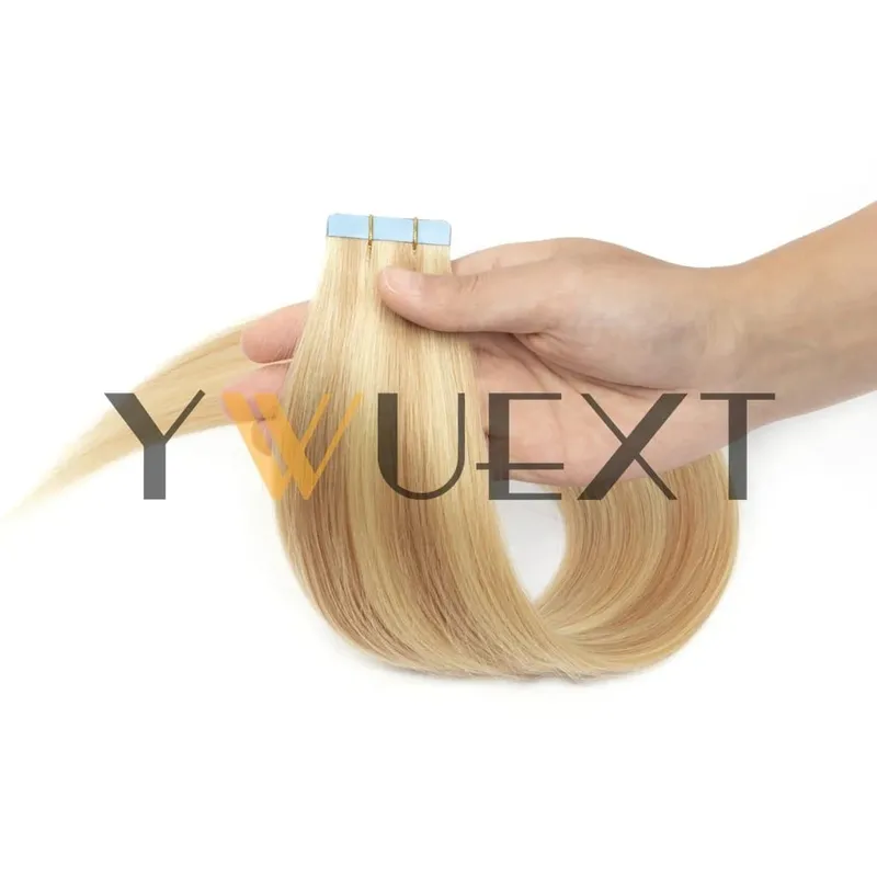 30g Real Human Hair Tape in Extensions 12''-24'' Natural Straight Seamless Tape Hair On Double Sided Tape 20pcs for Women