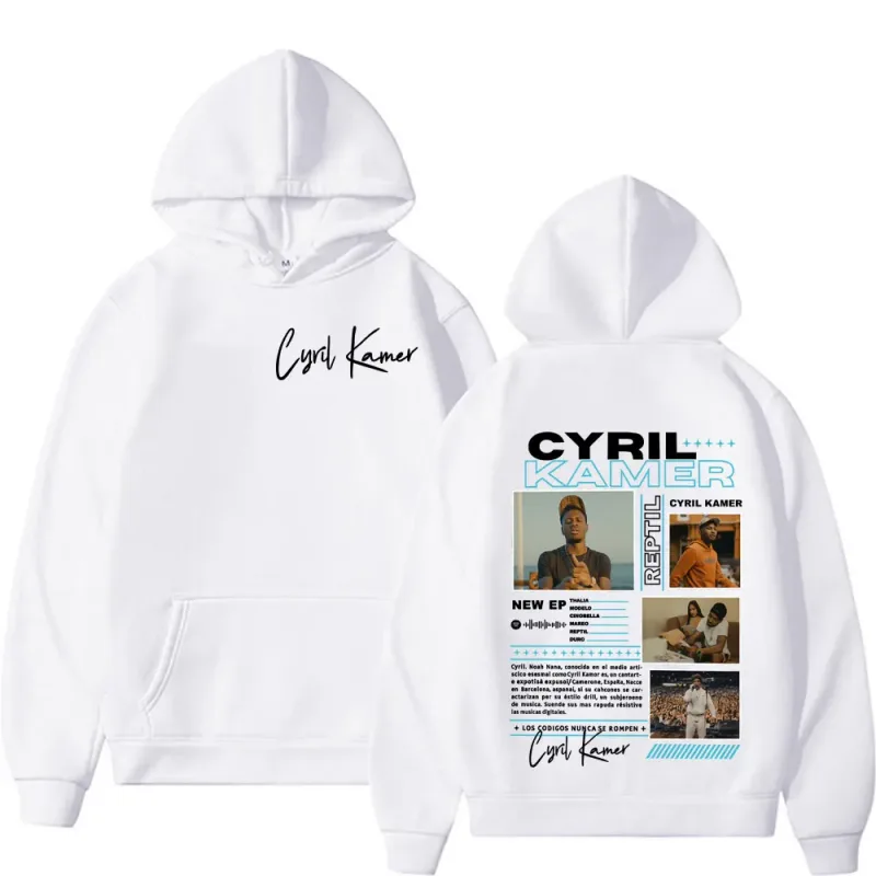 랩퍼 Cyril Kamer Reptil 앨범 투어 그래픽 후드 남성 여성 트렌드 빈티지 팝 음악 스웨터 긴 소매 루즈 까마귀