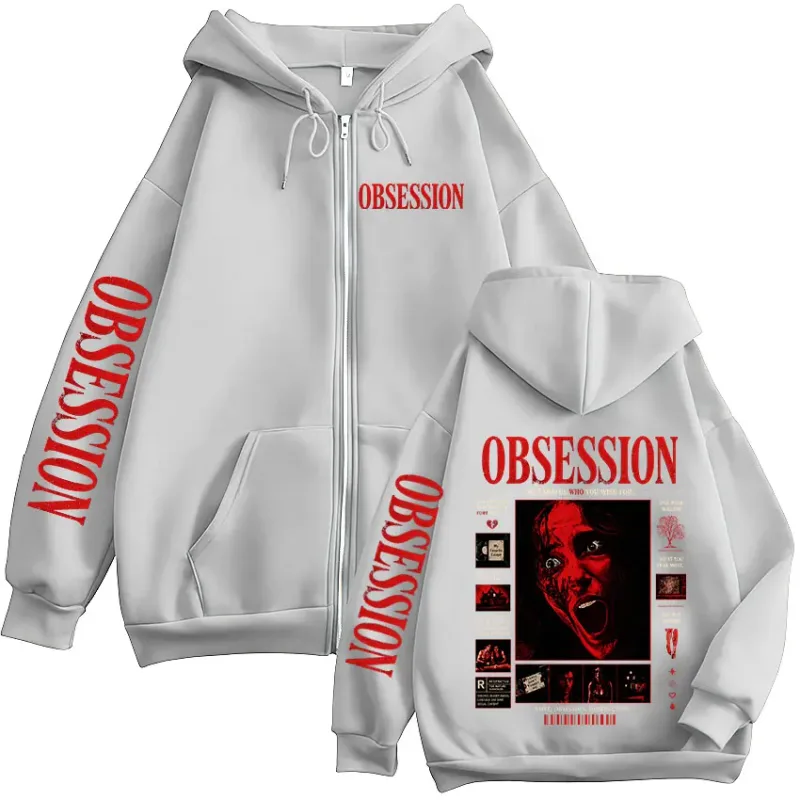 Horror Movie Obsession Nikki Merch Zipper Hoodies Men's Women Casual Loose Long Sleeves Zip Up Hooded Sweatshirts Jackets Coats