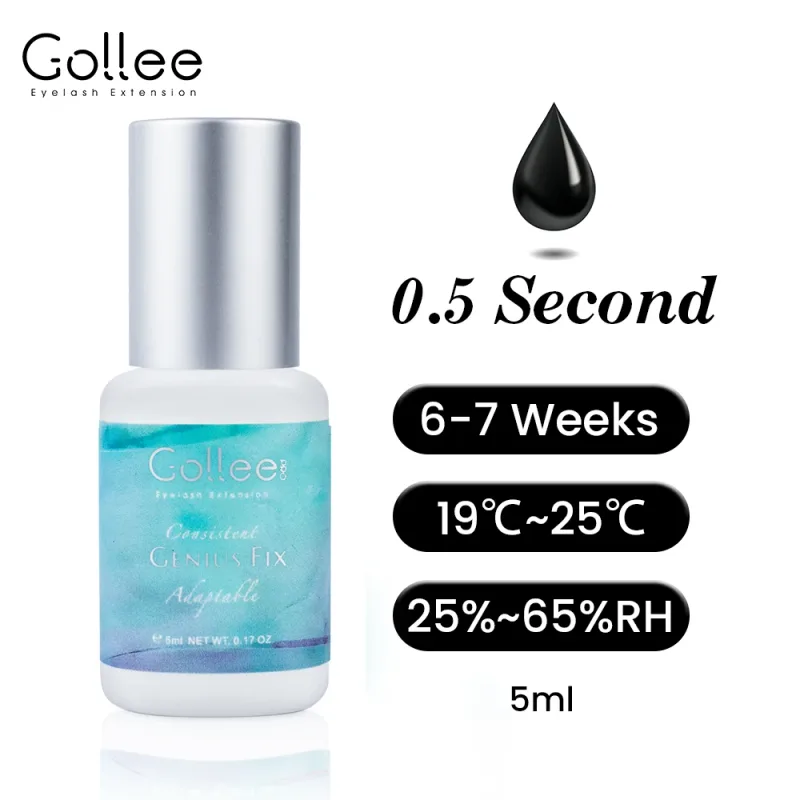 Gollee 0.5-1s Drying Eyelash Extensions Glue Latex-free Lashes Glue Professional Waterproof 6-8 Weeks Eyelash Extension Supplies