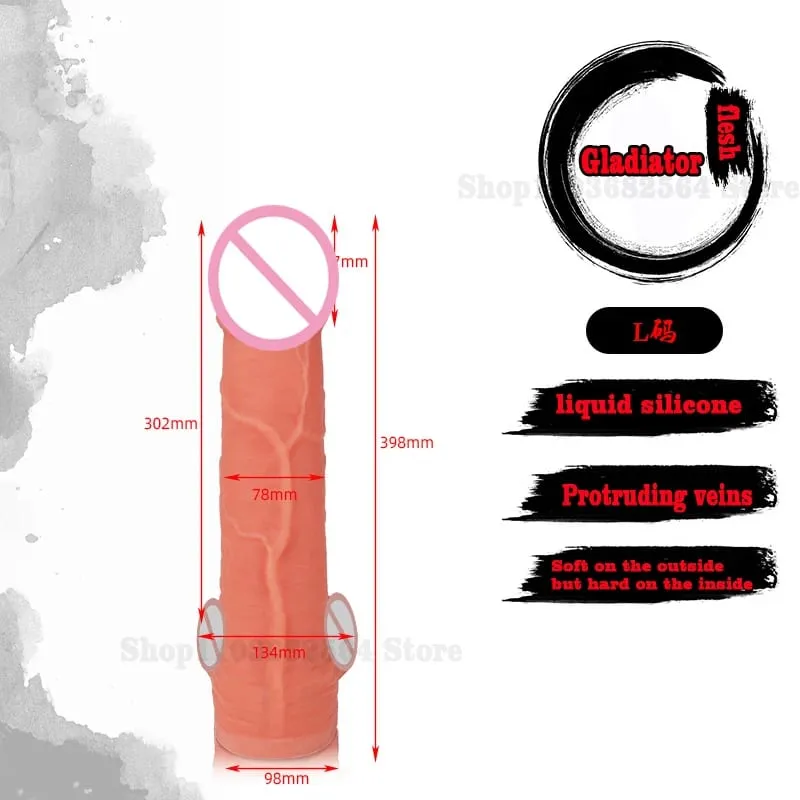 ขนาดใหญ่XXL 50ซม.X 10.5ซม.สมจริงDildoซิลิโคนGladiatorอวัยวะเพศชายของเล่นผู้หญิงG-Spot Masturbationผู้ใหญ่Dick Thickenสัตว์อวัยวะเพศชาย