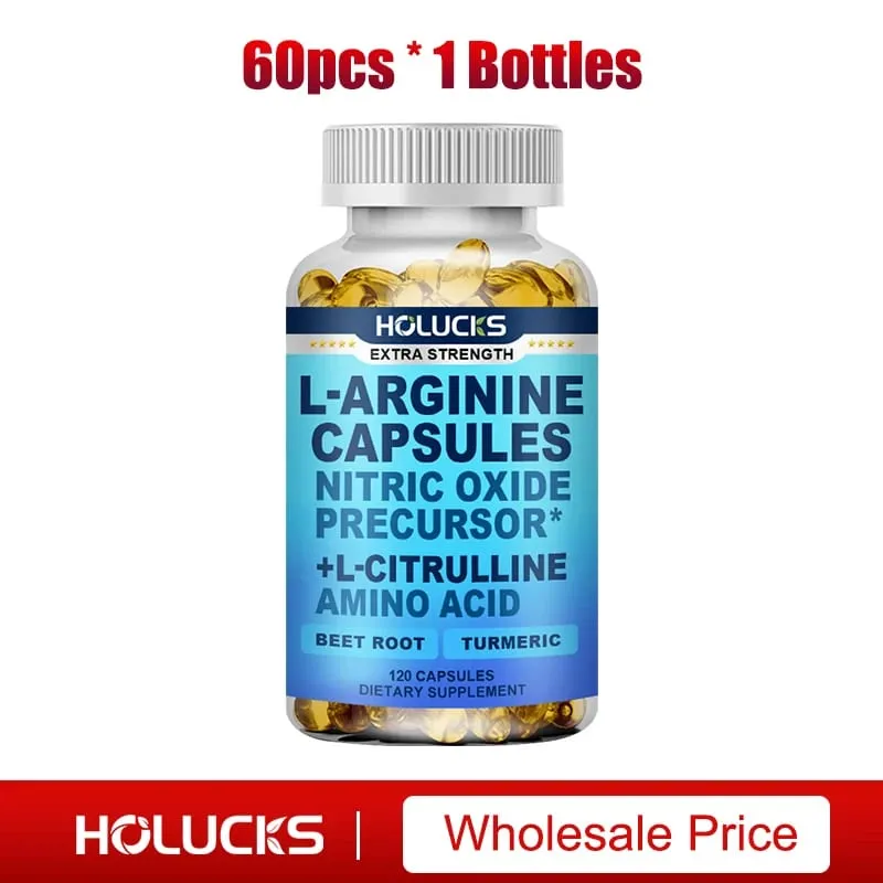L-Arginine Capsules with L-Citrulline - Nitric Oxide Supplement for Performance Endurance and Muscle Support Vegan Non-GMO