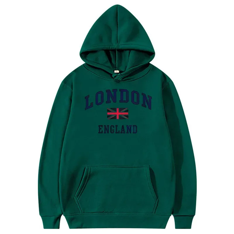 London Inggris Hoodie Pria Berkerudung Kaus Musim Dingin Musim Gugur Bulu Olahraga Luar Ruangan Kasual Pullover Pria Wanita Pakaian Hoodie