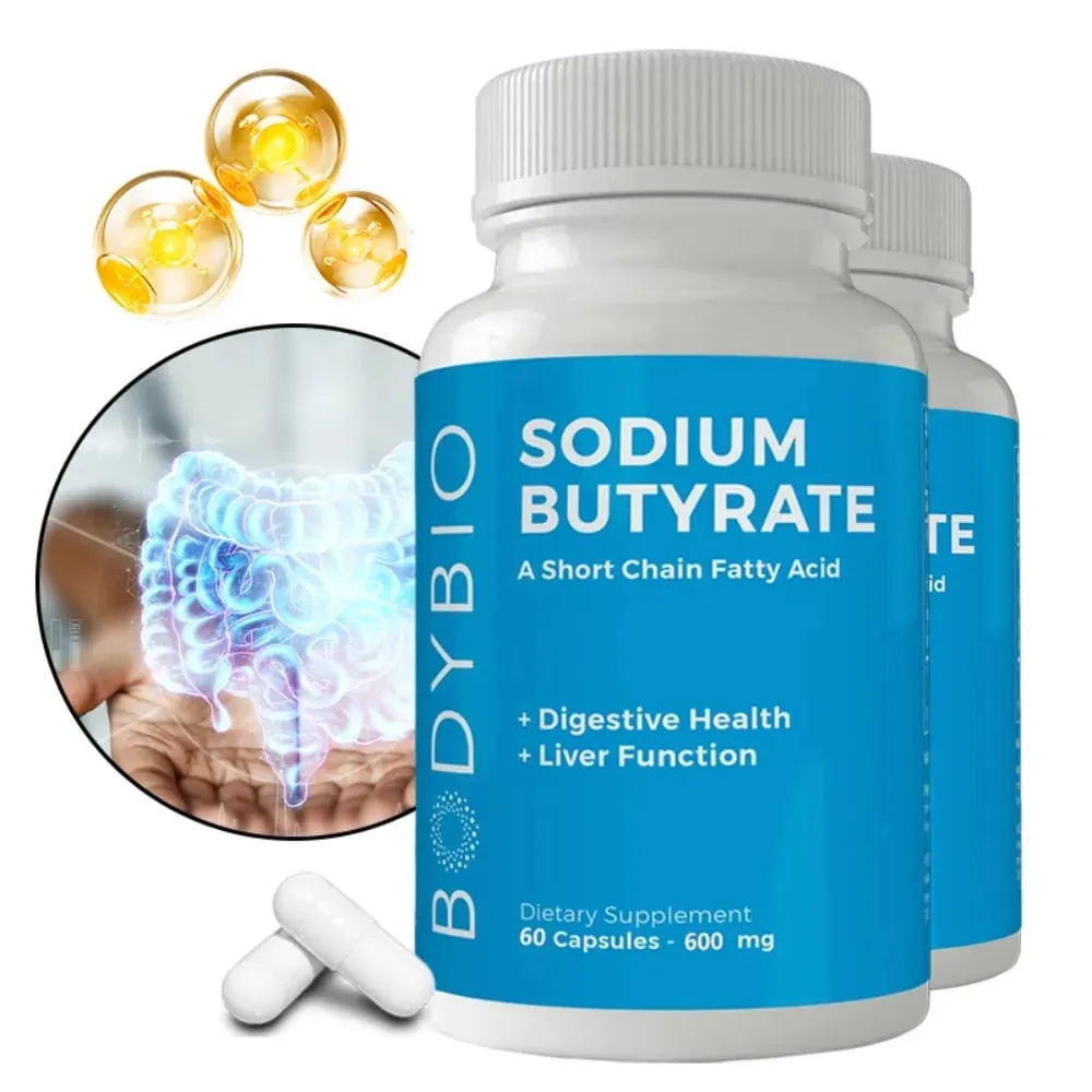 Sodium Butyrate Supplement Capsules for Digestion Health Supportloat Gas & Constipation Relief 120 Capsules