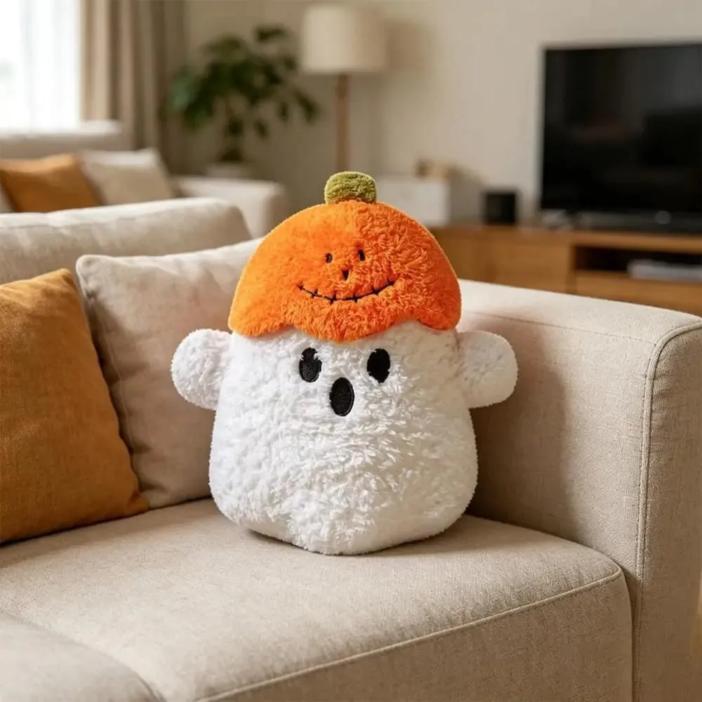 Huggable Ghost Decorative Cushion Hug Pillow Fabric PP Cotton Filling Pumpkin Pillow Halloween Pillow For Desk