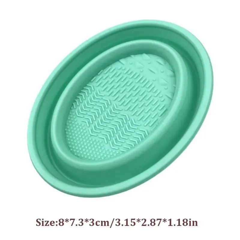 Folding Powder Puff Cleaning Bowl Eyeshadow Brushes Wash Clean Mat Beauty Tools Scrubber Box Soft Silicone Makeup Brush Cleaner