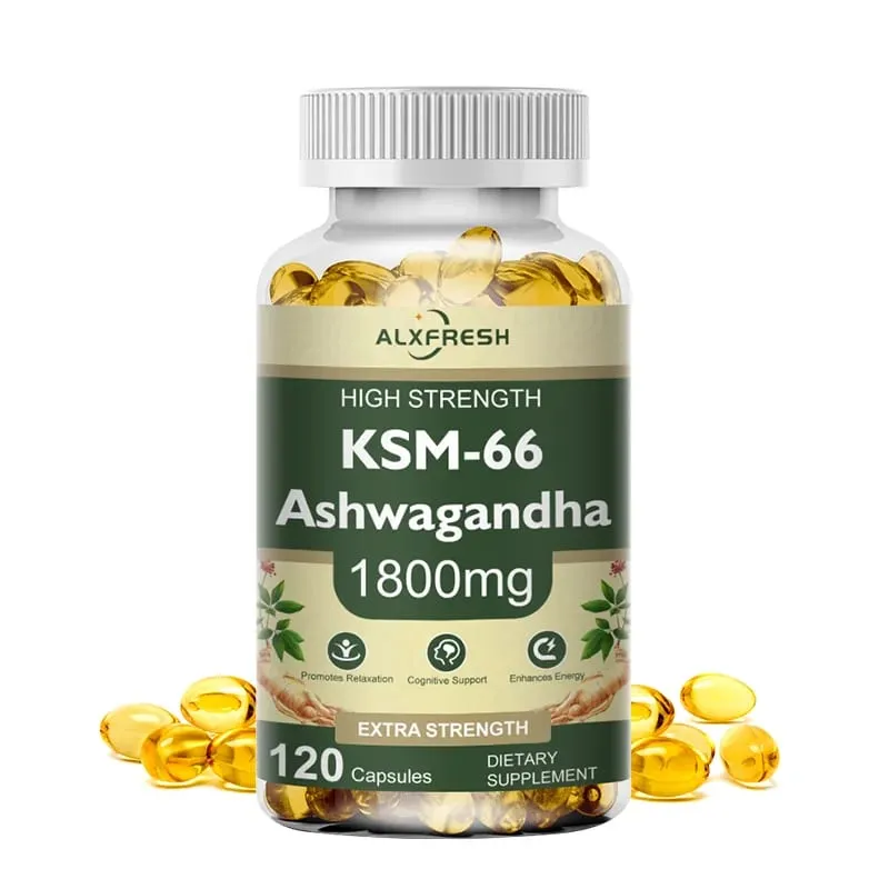 KSM-66 Organic Ashwagandha Capsules with Zinc | Non-GMO Vegan | Premium Formula Health Supplement