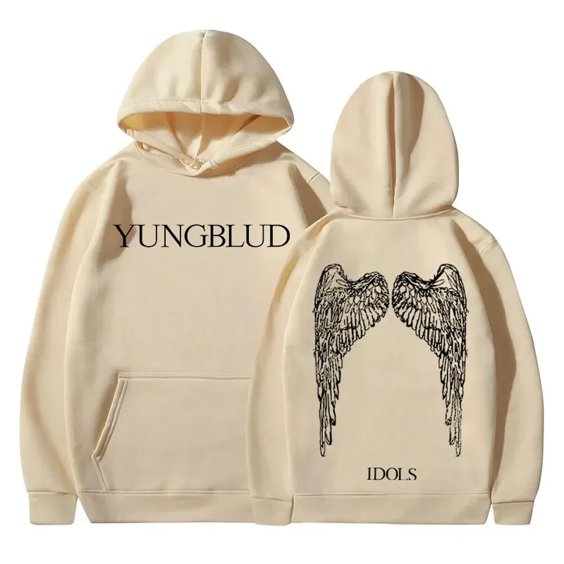 Yungblud idols asas álbum tour 2025 hoodies das mulheres dos homens do vintage moda moletom com capuz hip hop pullovers de grandes dimensões streetwear