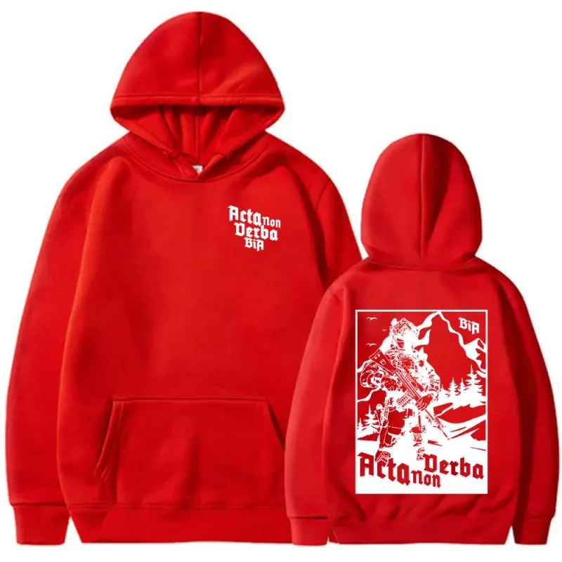 Acta Non Verba Brothers in Arms Double Sided Print Hoodies Men Women Clothing Fashion Sweatshirts Oversized Long Sleeve Pullover