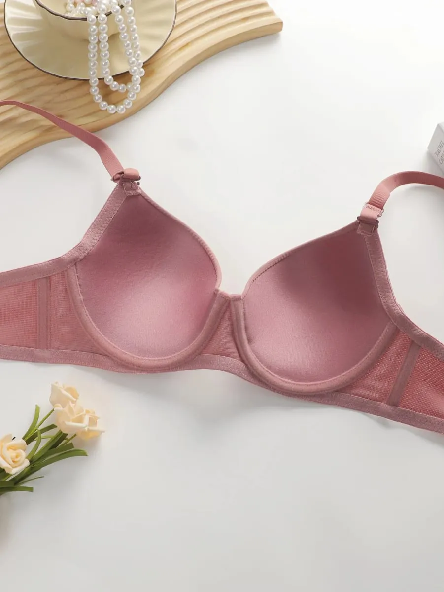 Solid bøjle Lingeri Sæt Undertøj Trussesæt Kvinder Push Up BH med stålring Intimates Undertøjsdragt