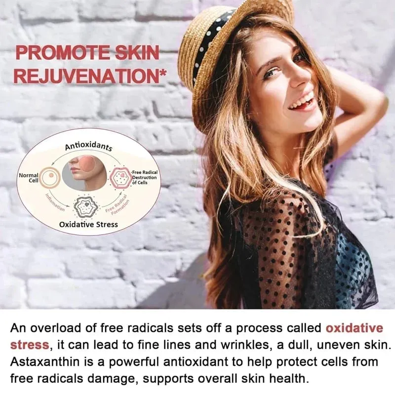 Astaxanthin - Promotes Cardiovascular Health Speeds Up Metabolism Supports Eye Joint and Skin Health