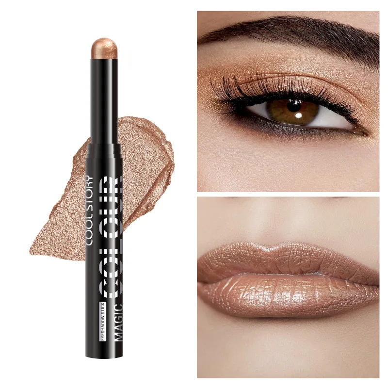 2 in 1 Eyeshadow Lipstick Stick Pencil Waterproof Glitter Brighten Matte Eye Shadow Makeup Pigment Eyeshadow Pen