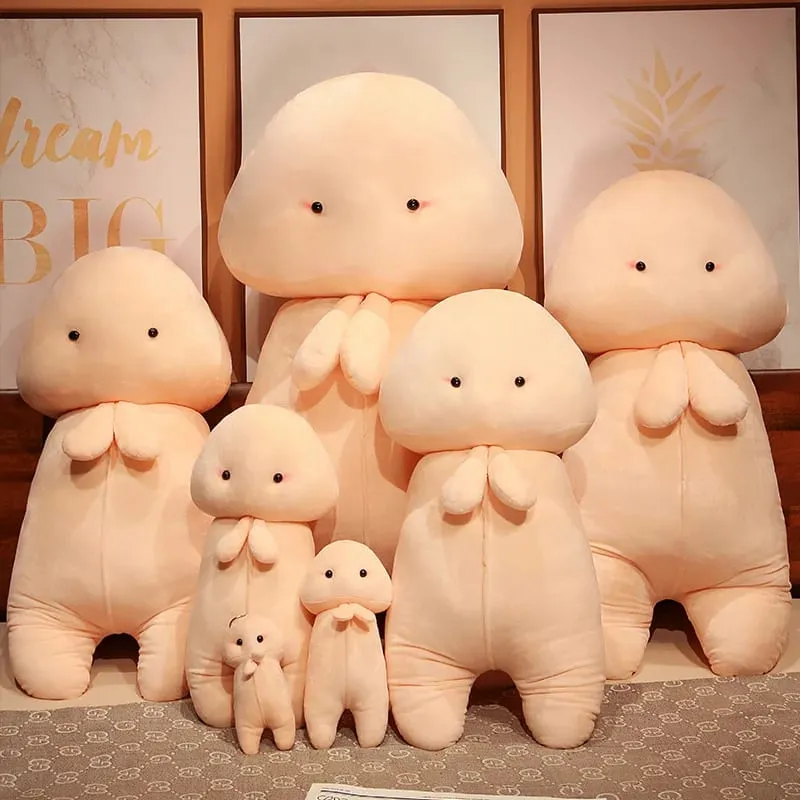 1pc Cute Penis Plush Pillow Wings Pink Long Plushie Human Figured Bolster Sexy Men's Gift