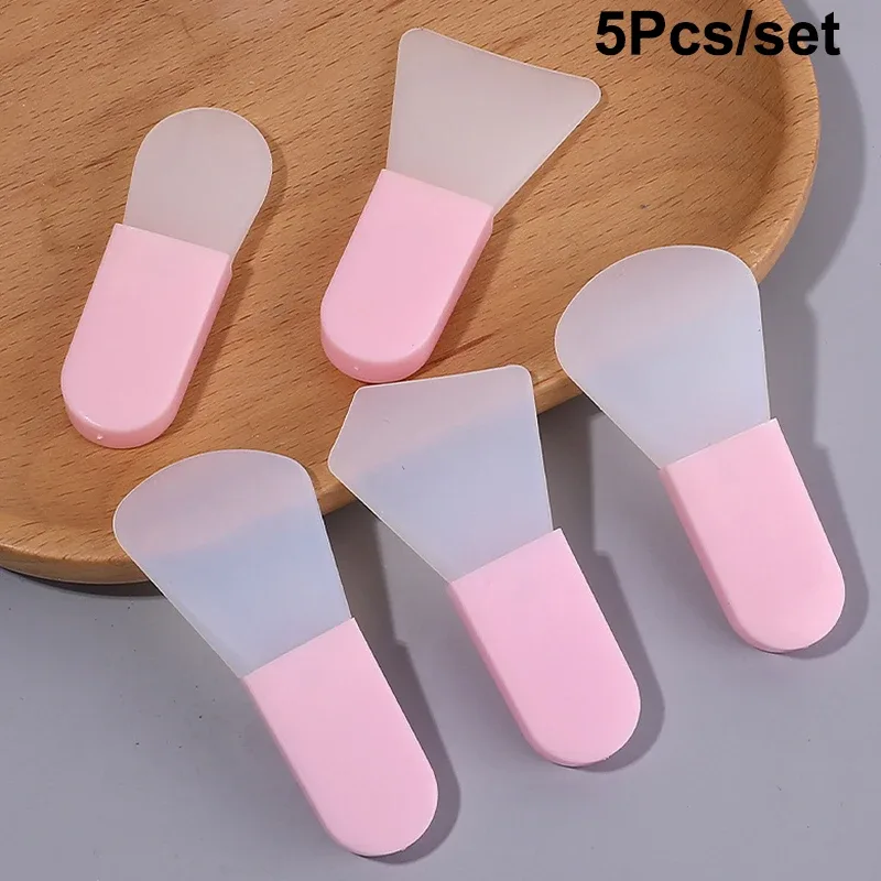 5Pcs Silicone Facial Mask Brush Face&Eye Cream Mud Mask Applicator Scraper Face Cleanse Brushes Travel Portable Skin Care Tools