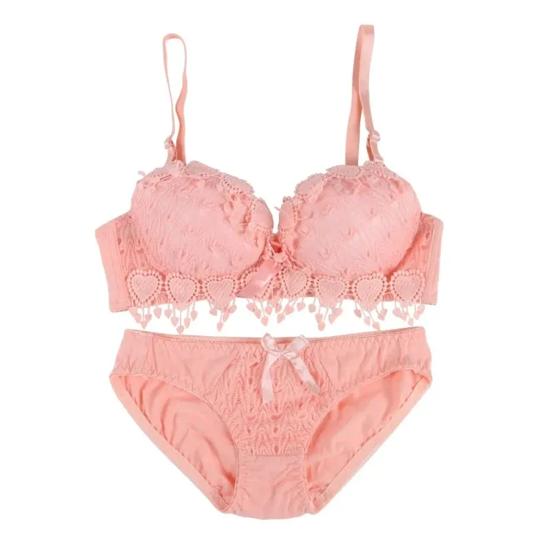 Push Up Bra Set Women Lingerie Underwear Sexy Floral Lace Underwear Set Lady Comfortable Thin Cup Brassiere Outfit